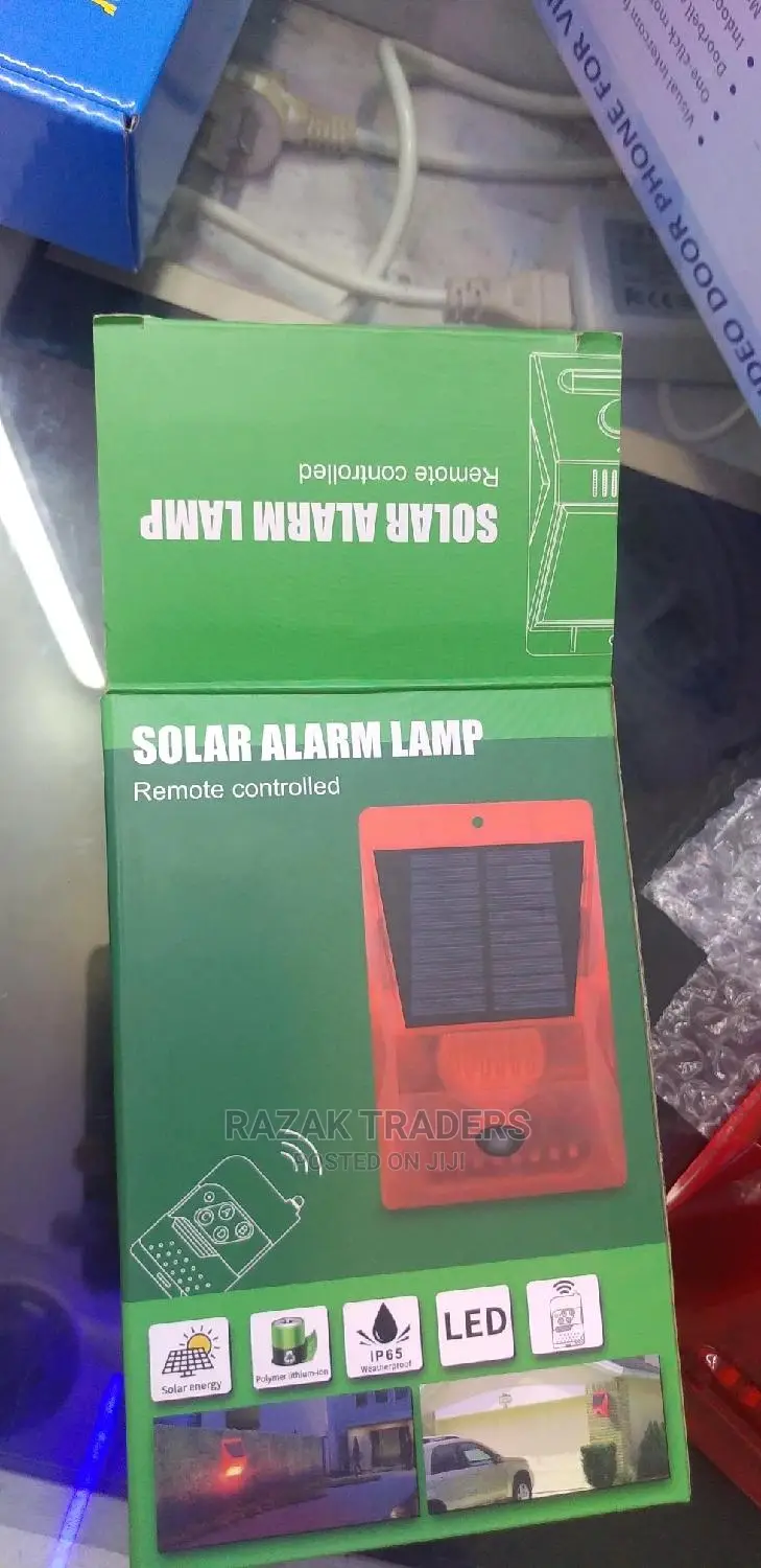 Solar Strobe Light Alarm, Remote Control Motion Detector