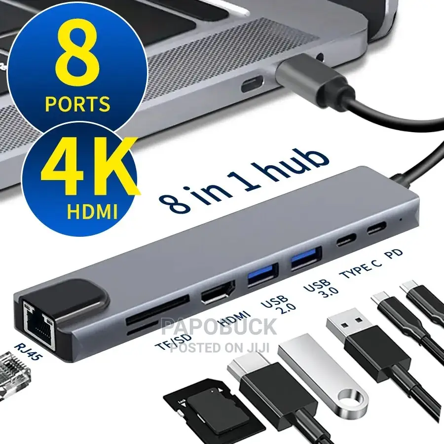 8 in 1 Multi-Port Usb Hub