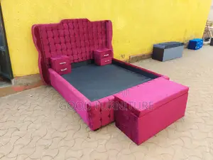 Attractive 5X6 Bed With Two Bedsides and Storage Puff