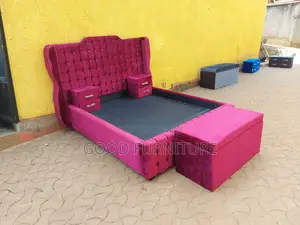 Attractive 5X6 Bed With Two Bedsides and Storage Puff