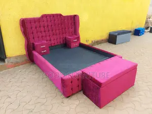 Attractive 5X6 Bed With Two Bedsides and Storage Puff