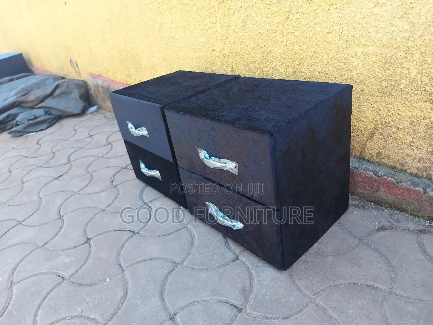 A Pair of Stunning Black Bedside Drawers