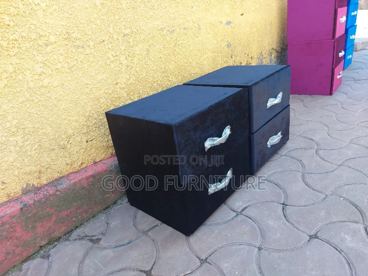 A Pair of Stunning Black Bedside Drawers