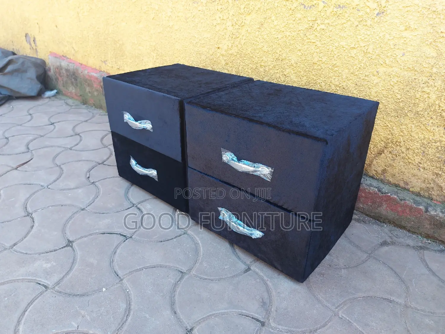A Pair of Stunning Black Bedside Drawers