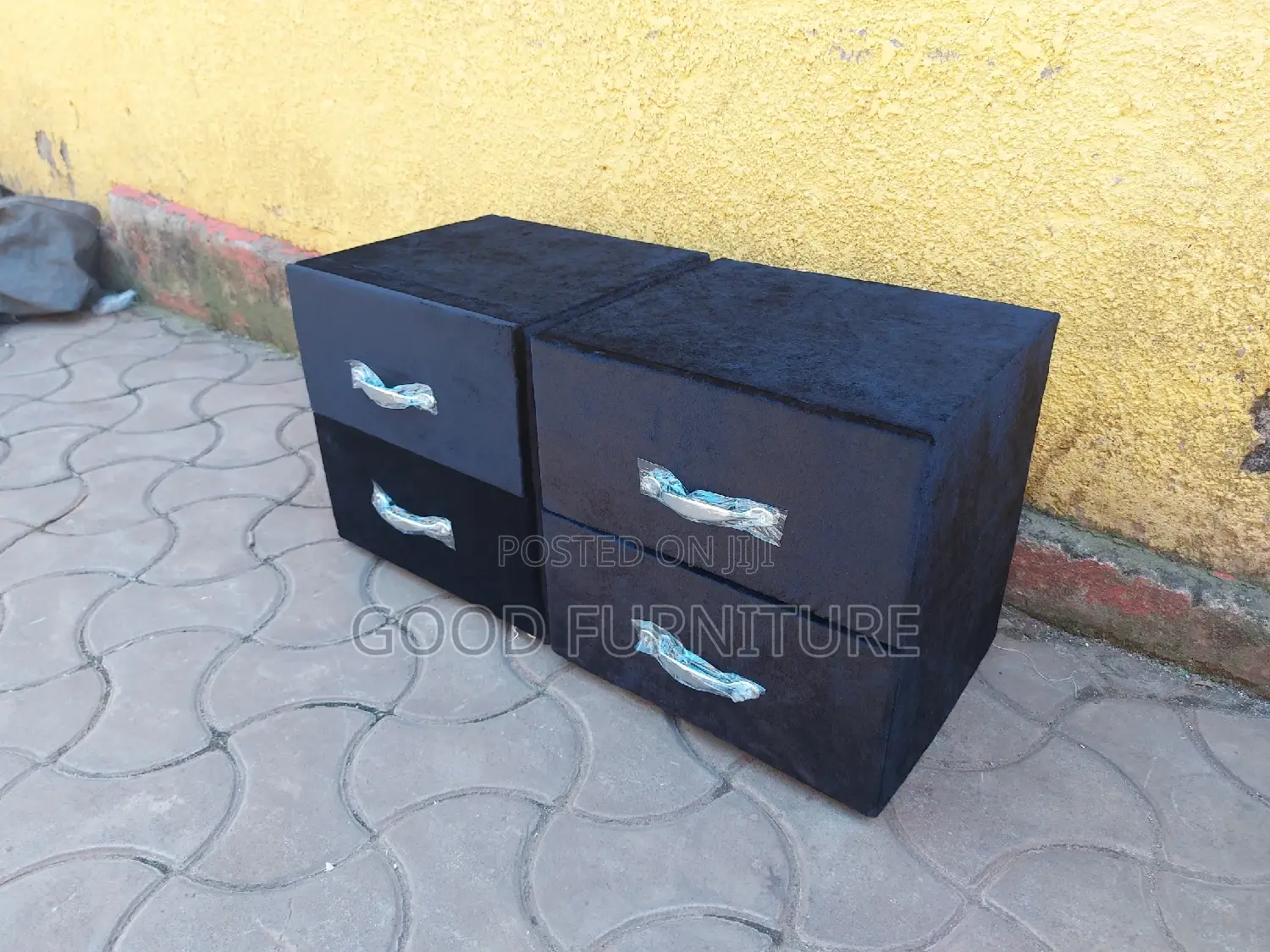 A Pair of Stunning Black Bedside Drawers