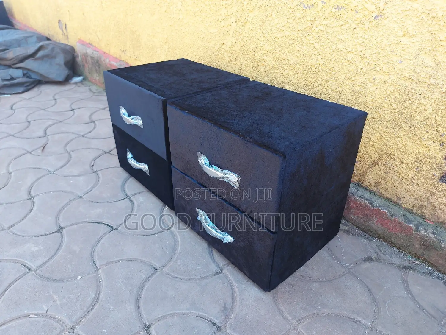 A Pair of Stunning Black Bedside Drawers