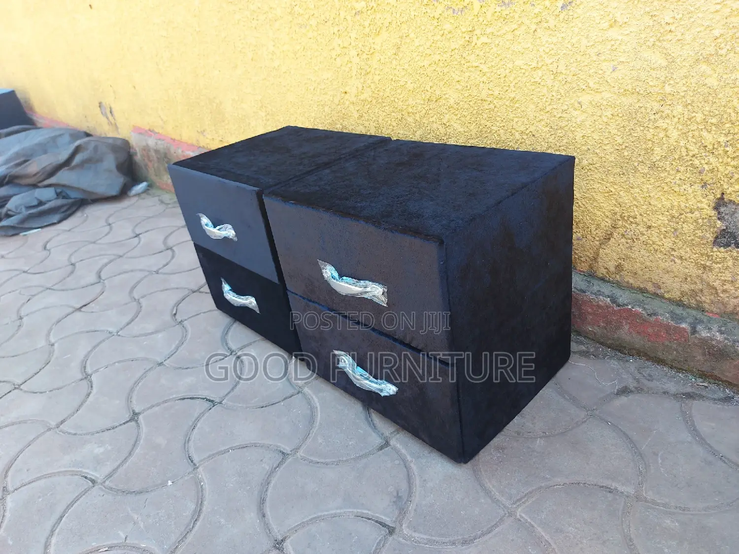 A Pair of Stunning Black Bedside Drawers