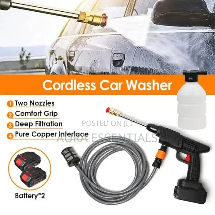 Rechargeable High Pressure Car Washer With 2 Batteries