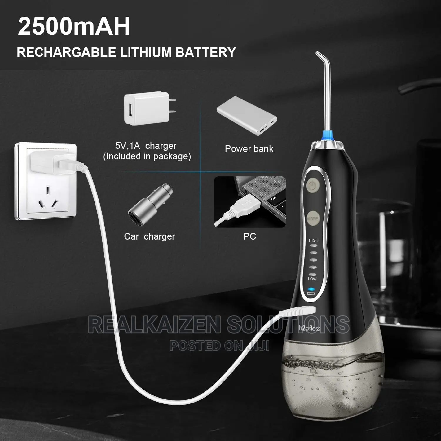 Uk H2ofloss Water Flosser Portable Dental Oral Irrigator