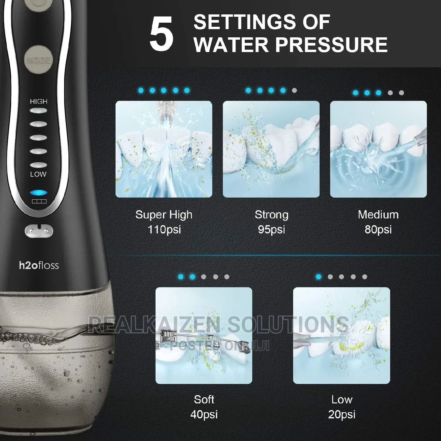 Uk H2ofloss Water Flosser Portable Dental Oral Irrigator