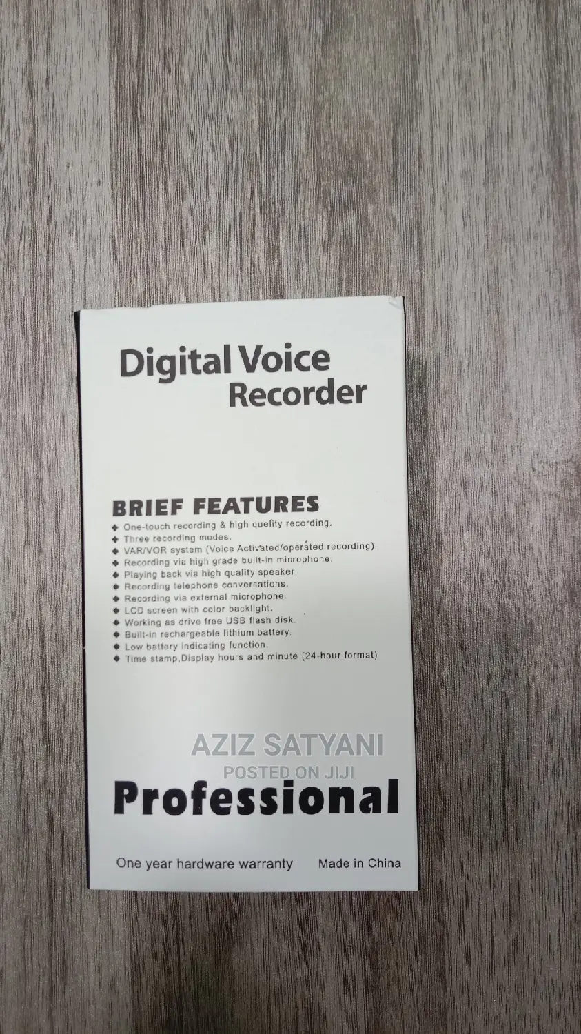 Rechargeable Digital Voice Recorder - 8gb