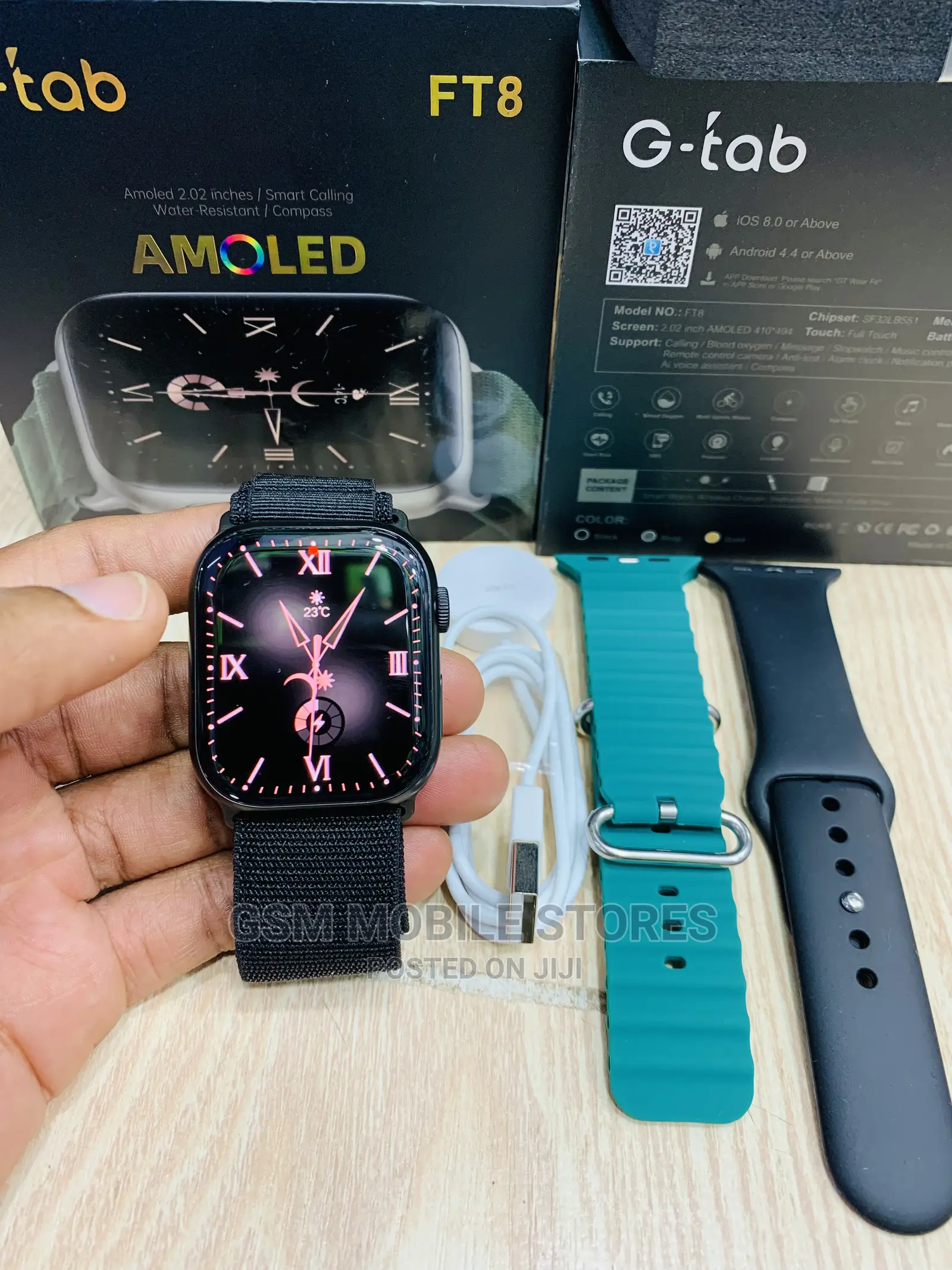 FT8 BT Calling 2.02”Inch Super HD AMOLED Display Smartwatch