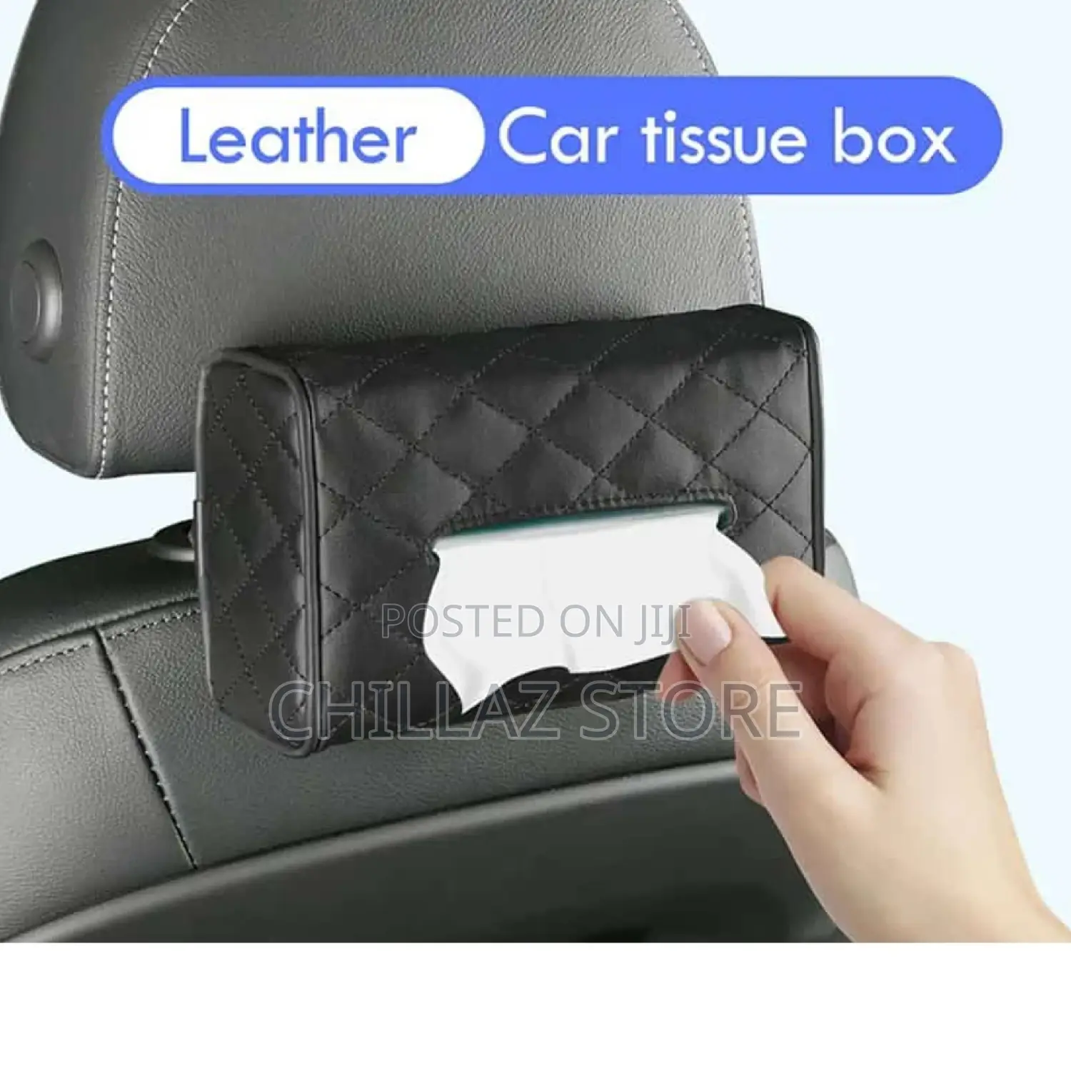 Leather Car Tissue Box.