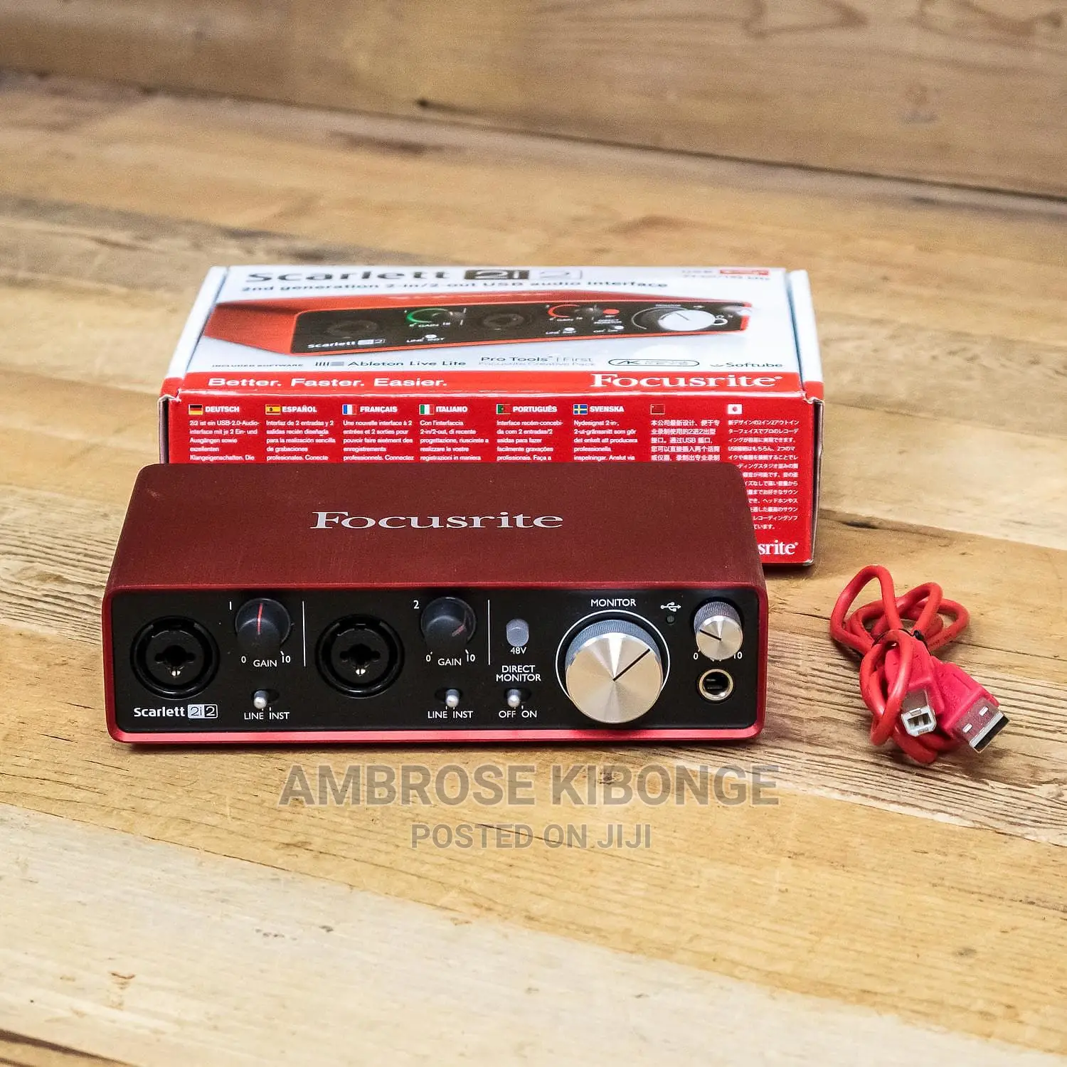 FOCUSRITE Scarlett 2i2 (2nd Gen) Audio Interface Sound Card.