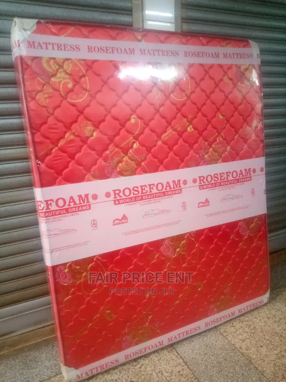 Rosefoam Mattress Quilted Density.5x6x8inches.( Red)