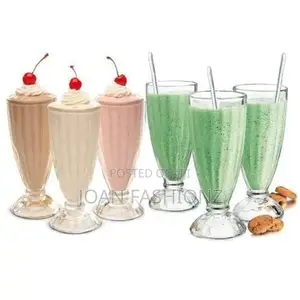 6 Pieces Set of Milk Shakes/Ice Cream Drinking Glasses