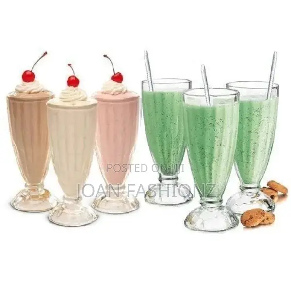 6 Pieces Set of Milk Shakes/Ice Cream Drinking Glasses