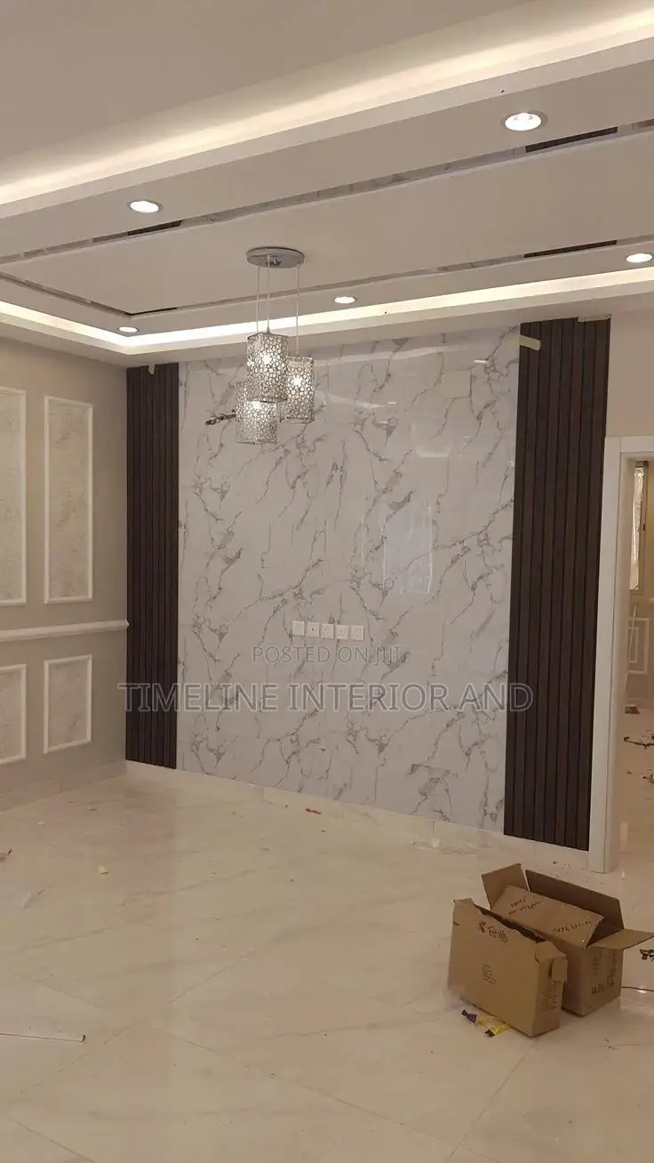 Marble Sheet and Gypsum Ceiling.