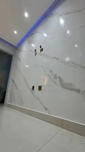 Fluted PVC Marble Wall Finished.