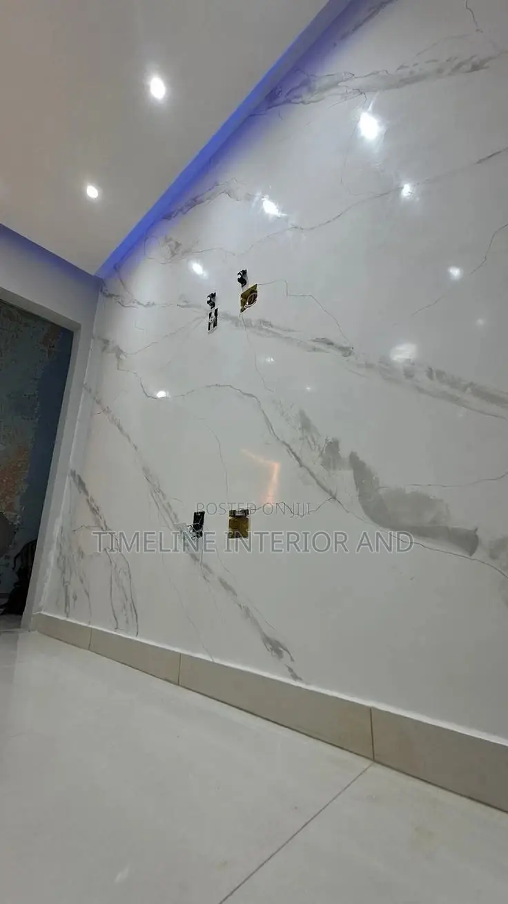 Fluted PVC Marble Wall Finished.