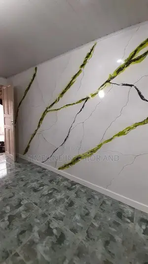 Fluted PVC Marble Wall Finished.