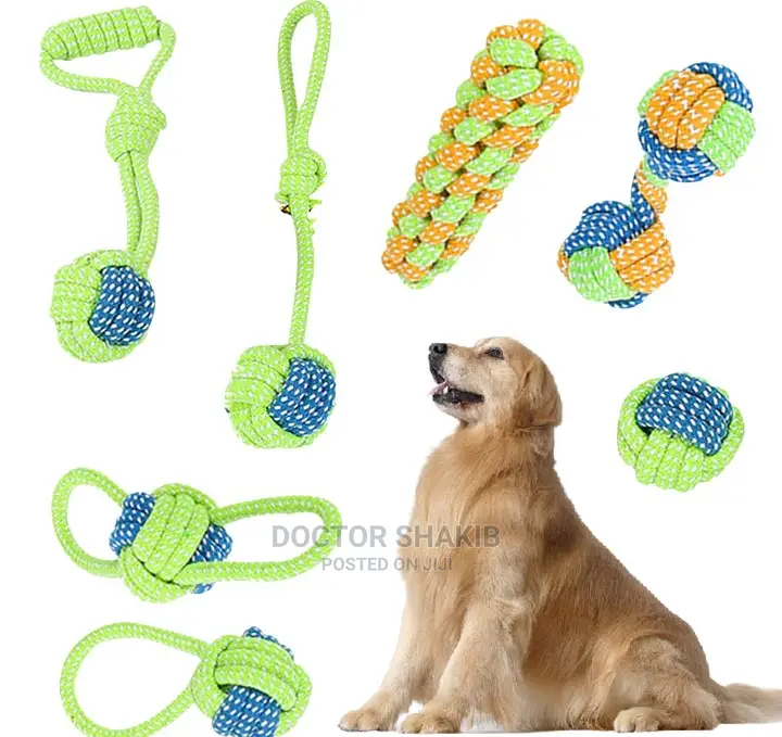 Dog Toy Cotton Rope Knot Chew Ball Grinding Teeth