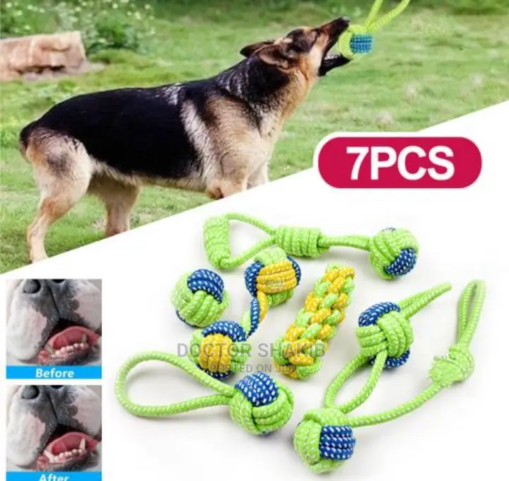 Dog Toy Cotton Rope Knot Chew Ball Grinding Teeth