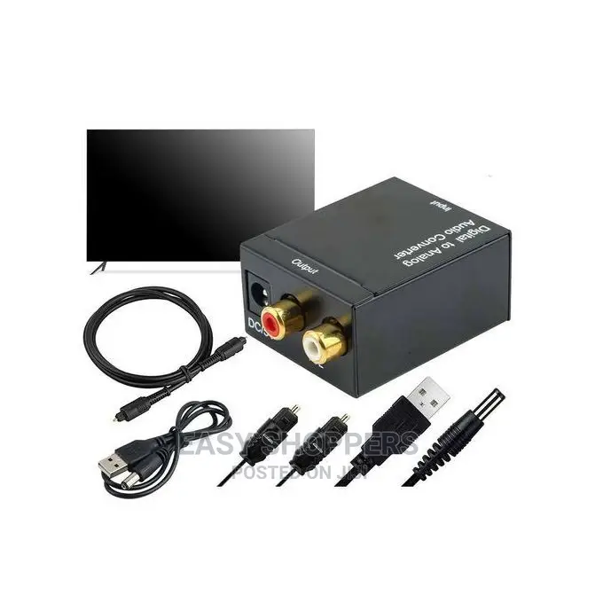 Digital to Analog Audio Converter Optical Fiber - Black