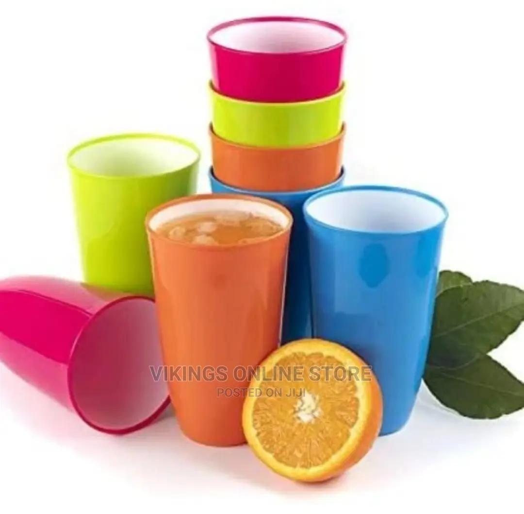 12 Pieces of Plastic Juice Tumbler Cups,