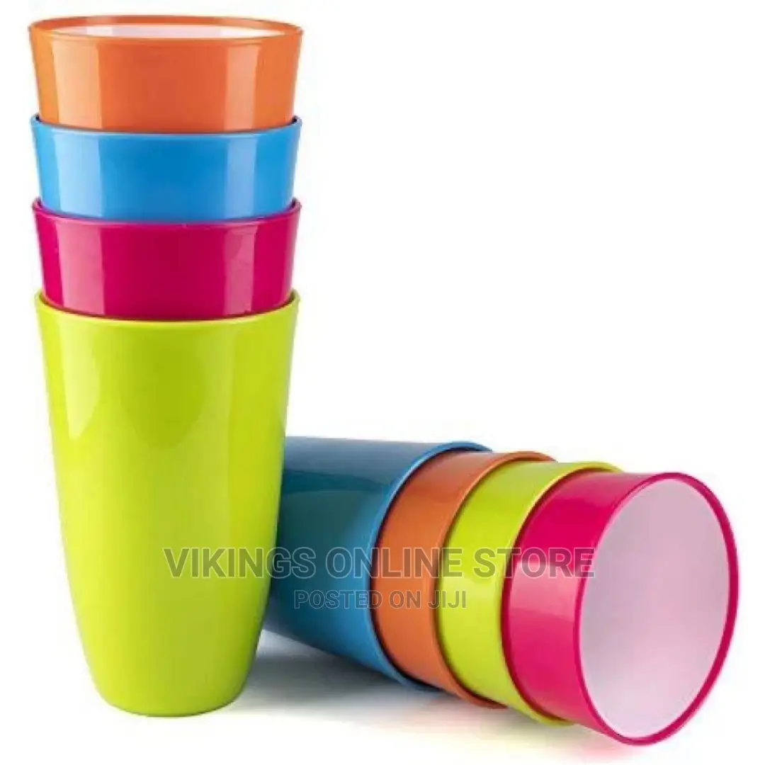12 Pieces of Plastic Juice Tumbler Cups,