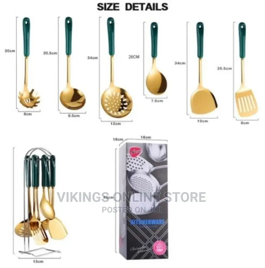 7 Pc Cooking Utensils Serving Spoons Cutlery Set -