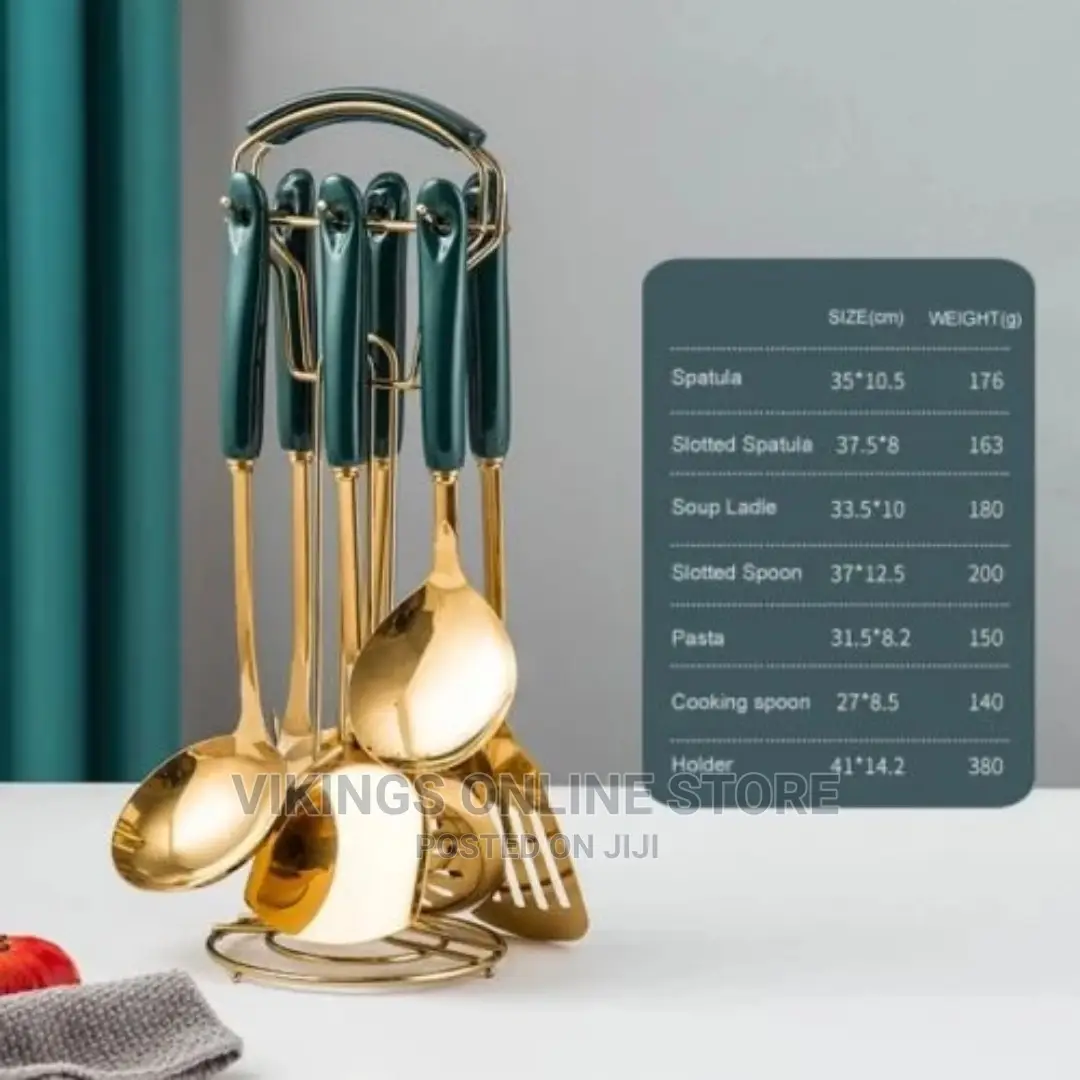 7 Pc Cooking Utensils Serving Spoons Cutlery Set -