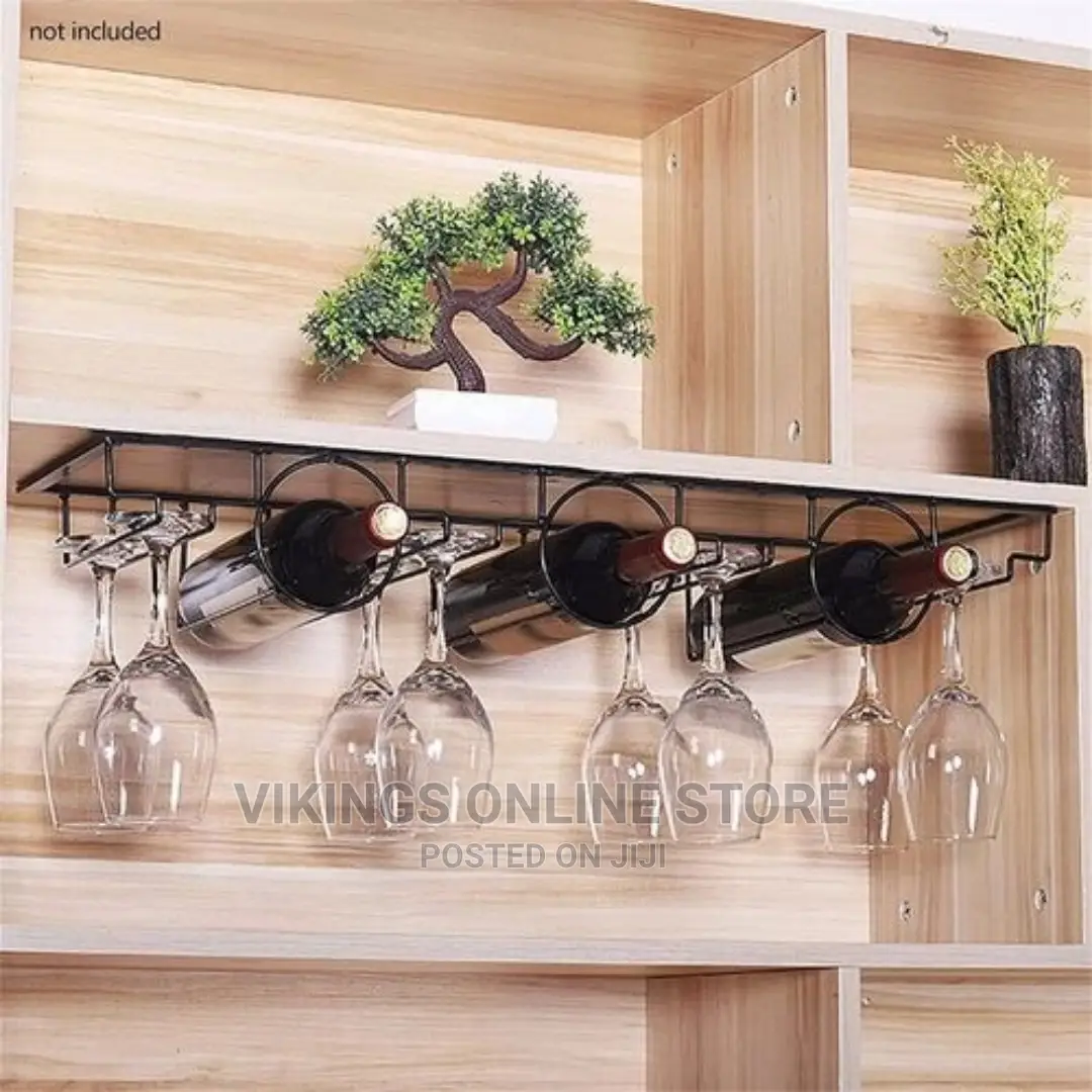 3 Bottle Wall Mounted Wine Bottle Glass Rack,