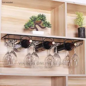 3 Bottle Wall Mounted Wine Bottle Glass Rack,