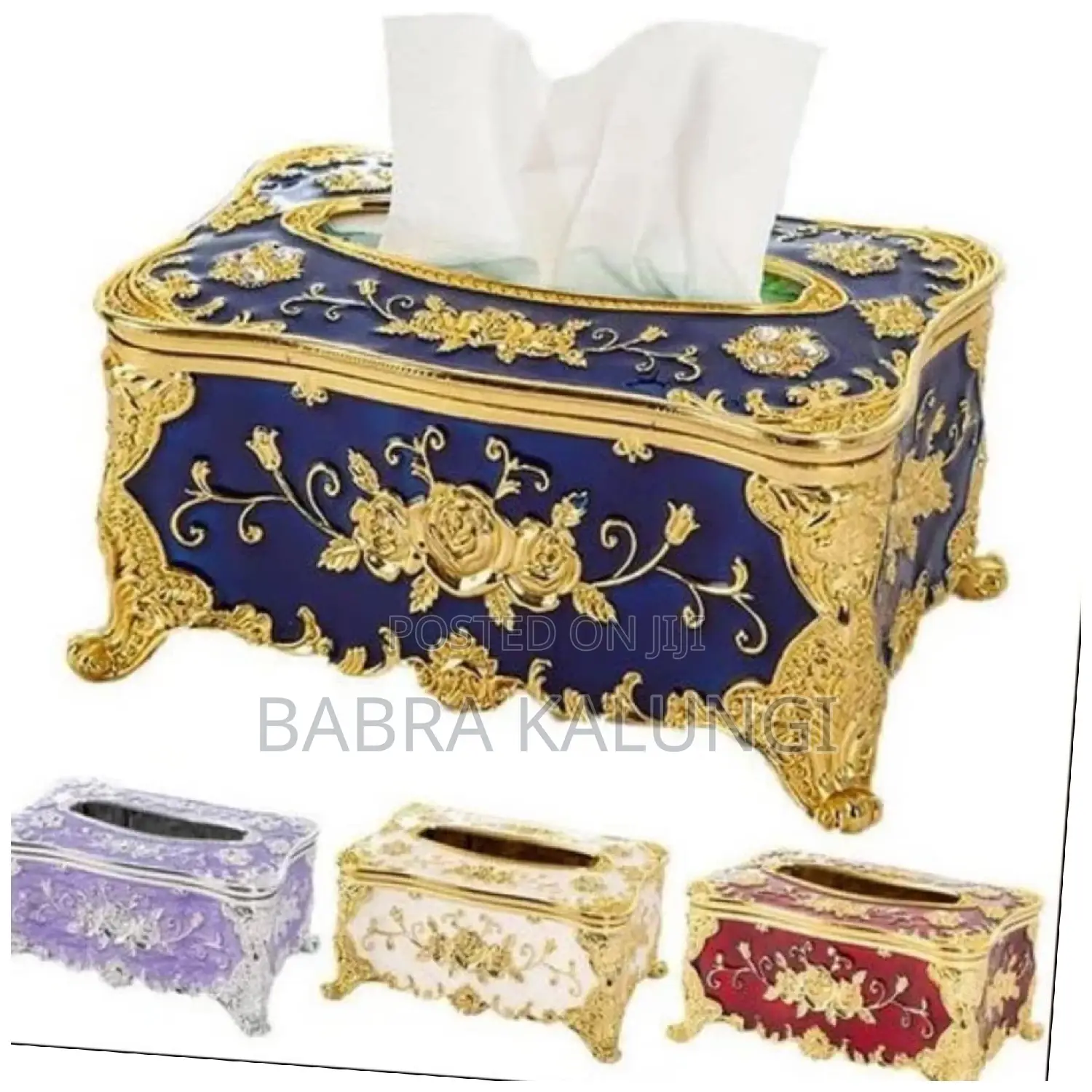 Tissue Box Napkin Holder Paper Case Cover for Decor_ Blue