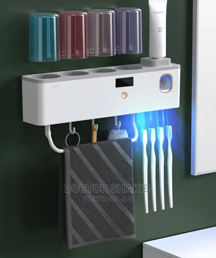 Toothbrush Sterilizer, Smart UV Toothbrush Holder With 4 Cup