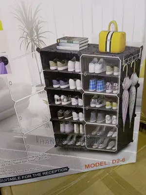 Plastic Shoe Rack- Black