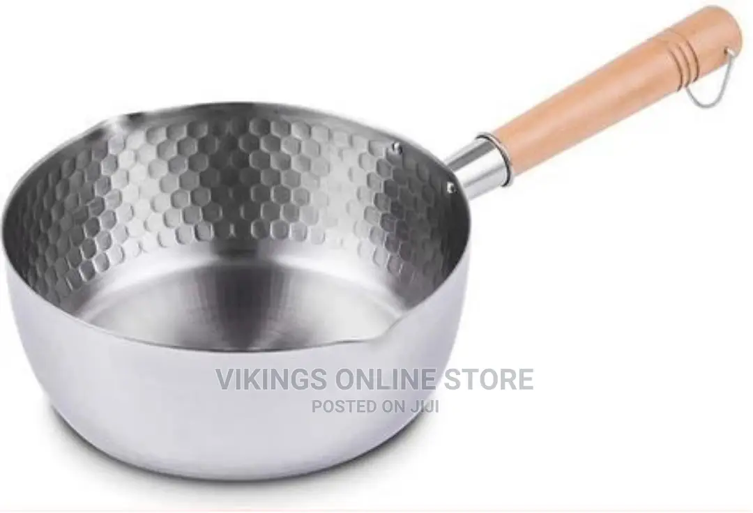 24cm Stainless Steel Pot Milk Saucepan With Wooden Handle