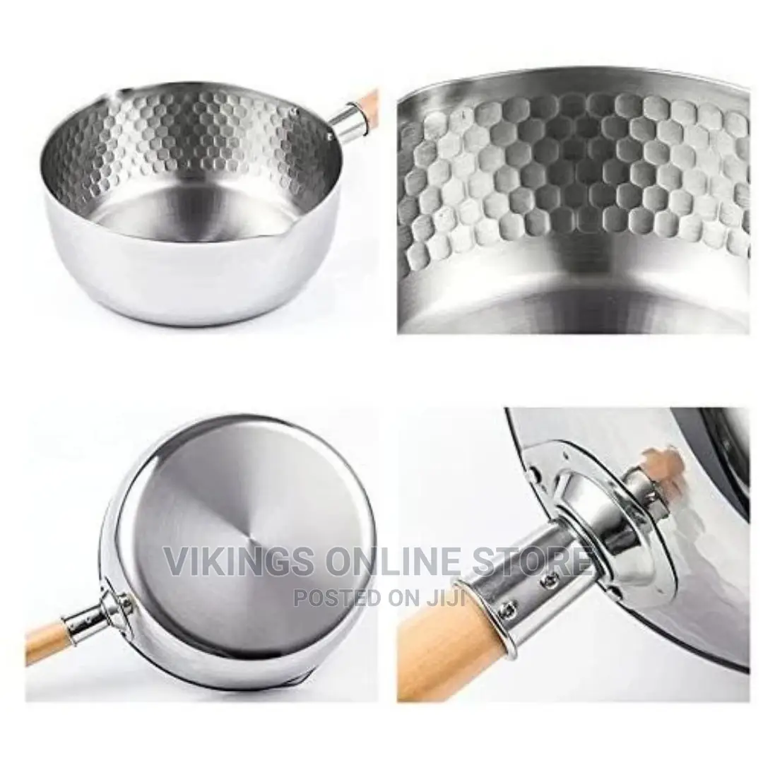 24cm Stainless Steel Pot Milk Saucepan With Wooden Handle