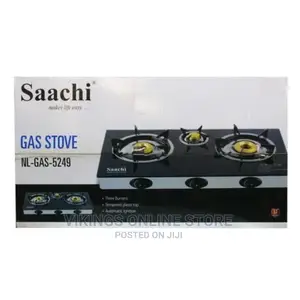 Saachi Glass Top 3 Burner Gas Stove – Black, NL-GAS-5249