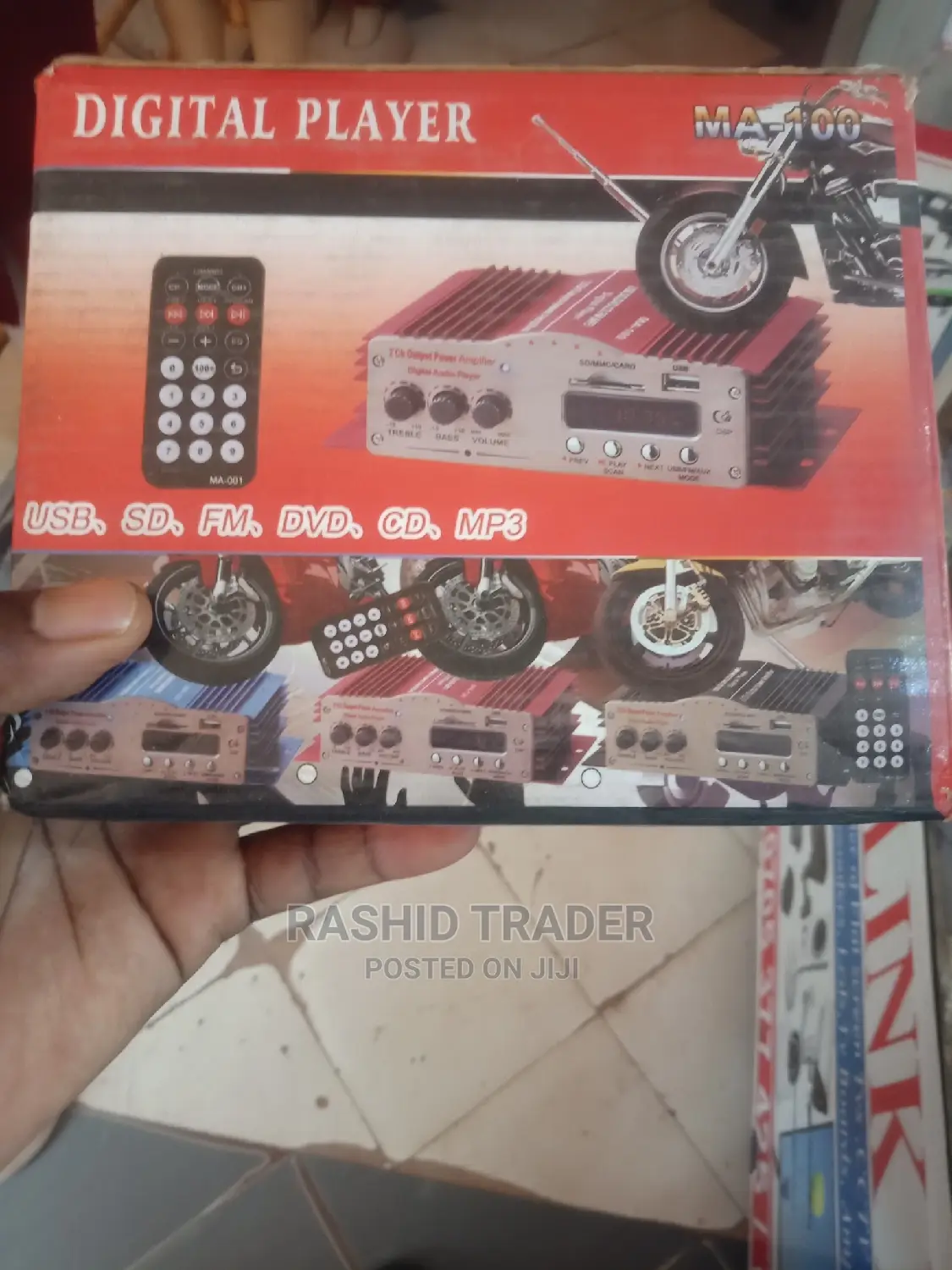 USB, SD, FM, Power Amplifier, Digital Audio Player.