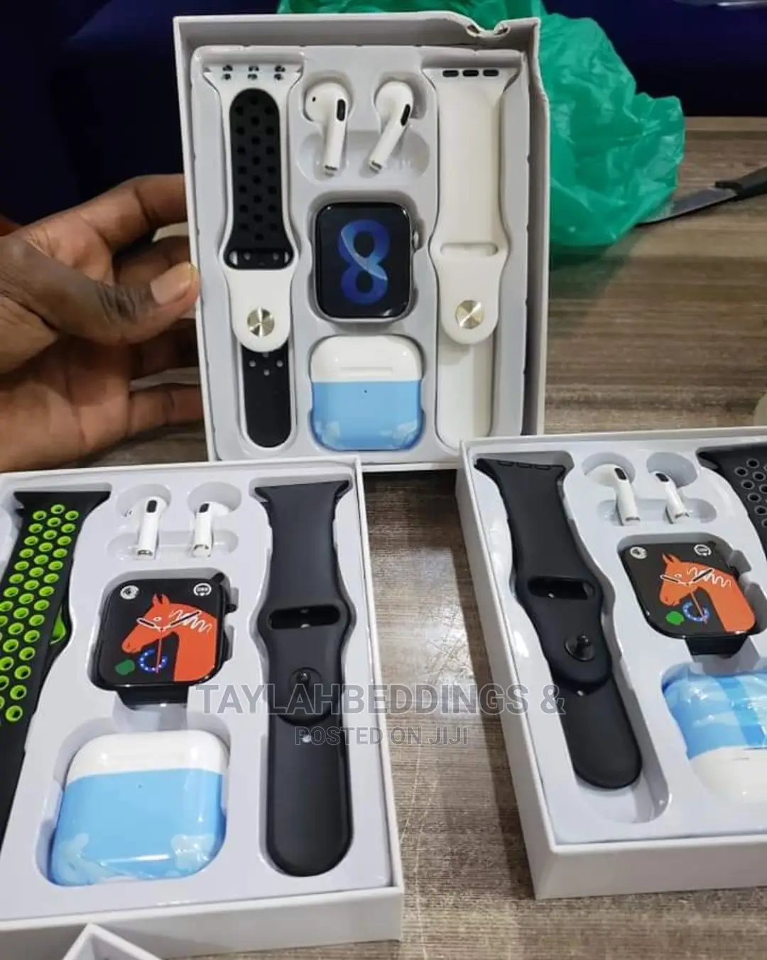 T55 Pro Max Smart Watch Series, 2 Straps, Airpods,