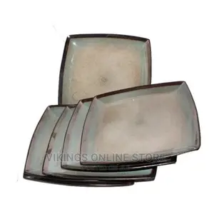 Square Dinner Plates, 6pcs – Dirty Blue