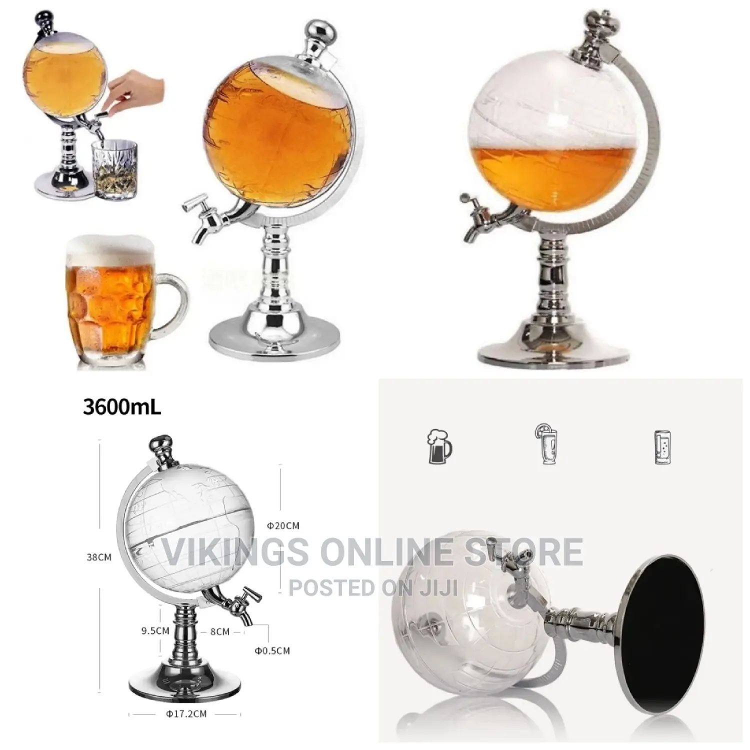 Melamine Globe Water Jar, Wine Whisky Juice Dispenser Can,