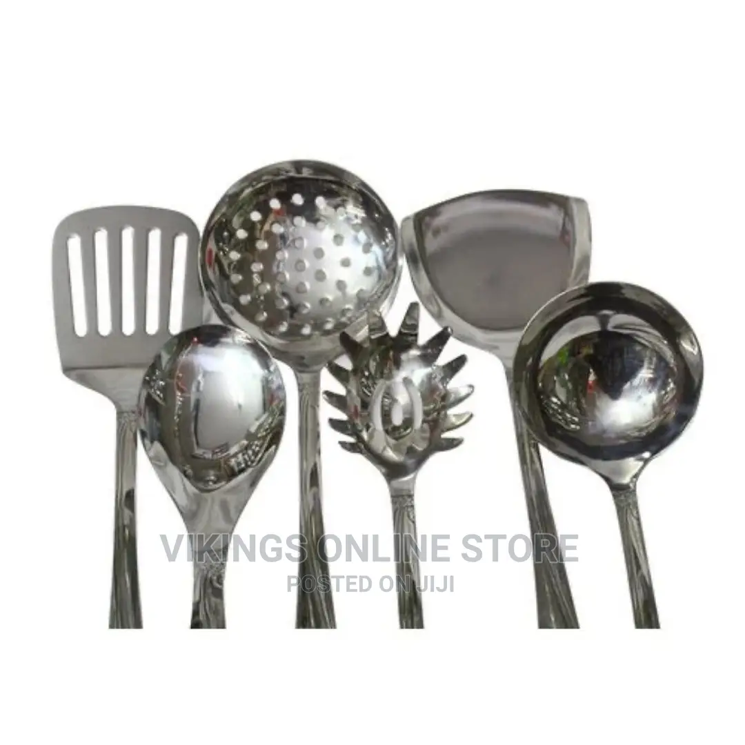 7 Piece Kitchen Tool Cooking Utensils/Serving Spoons-Silver