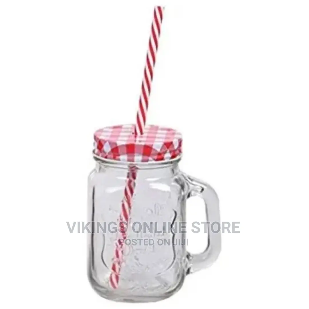 6 Pieces of Juice Glass Mason Jars Cup Mugs- Colorless