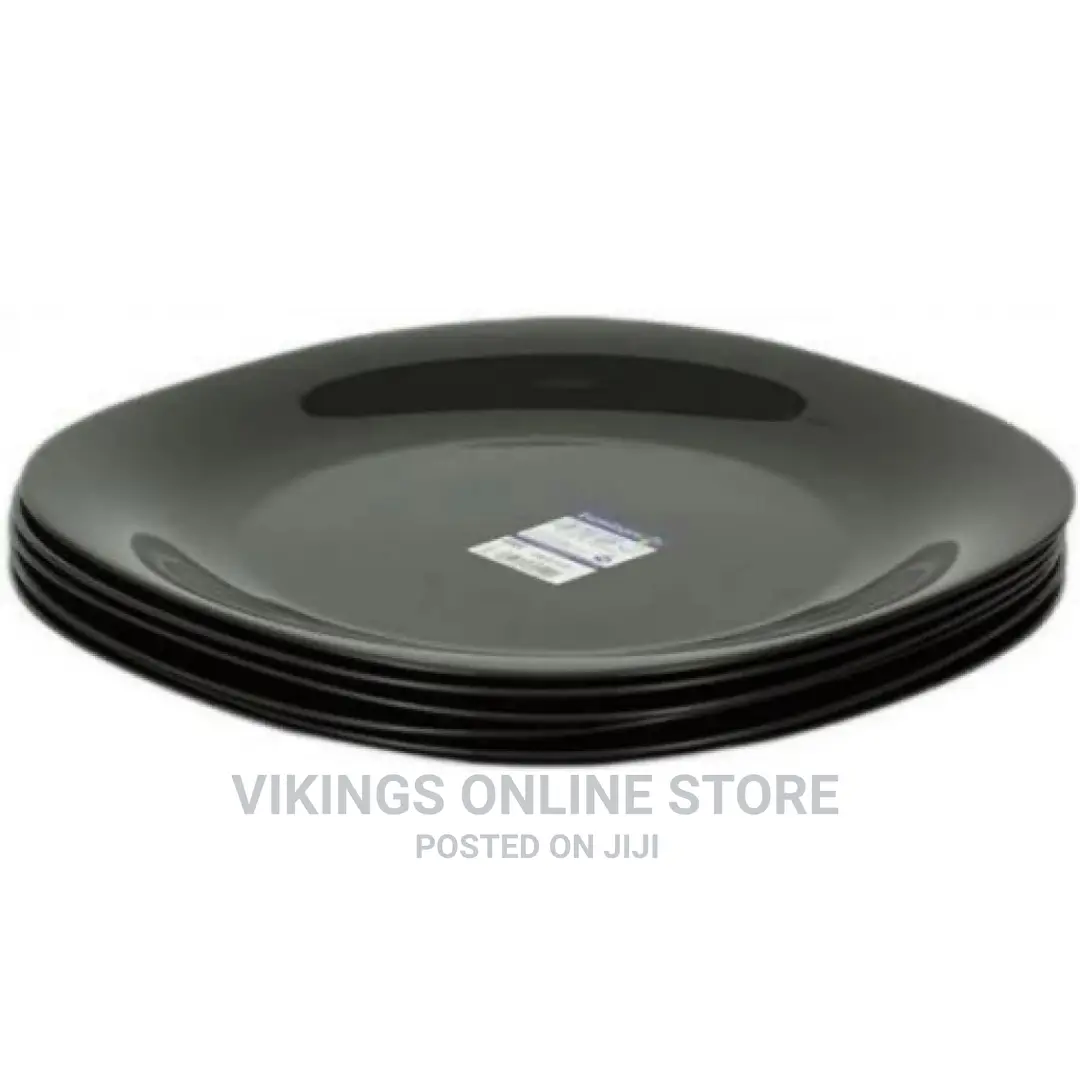 6 Pieces of Luminarc Square Plain Design Plates – Black