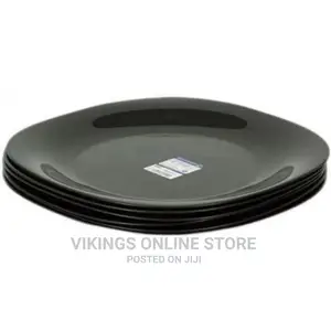 6 Pieces of Luminarc Square Plain Design Plates – Black