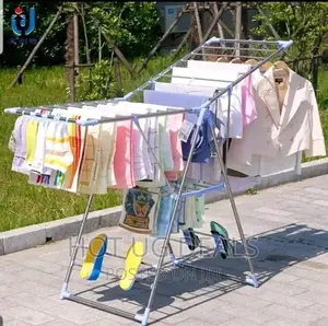Deluxe Metallic Stainless Steel Clothes Drying Rack - Silver