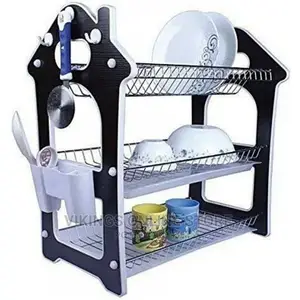 3 Tier Dish Draining Rack –Brown